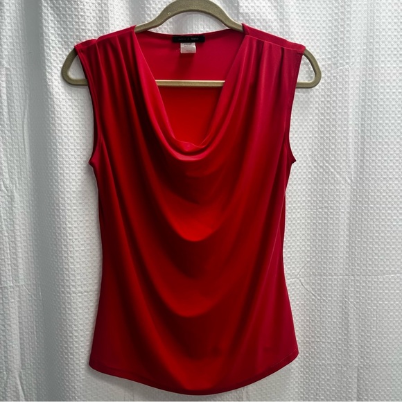 Jennie & Marlis Romantic Career Draped Neckline Coral Y2K Top medium - Picture 1 of 5